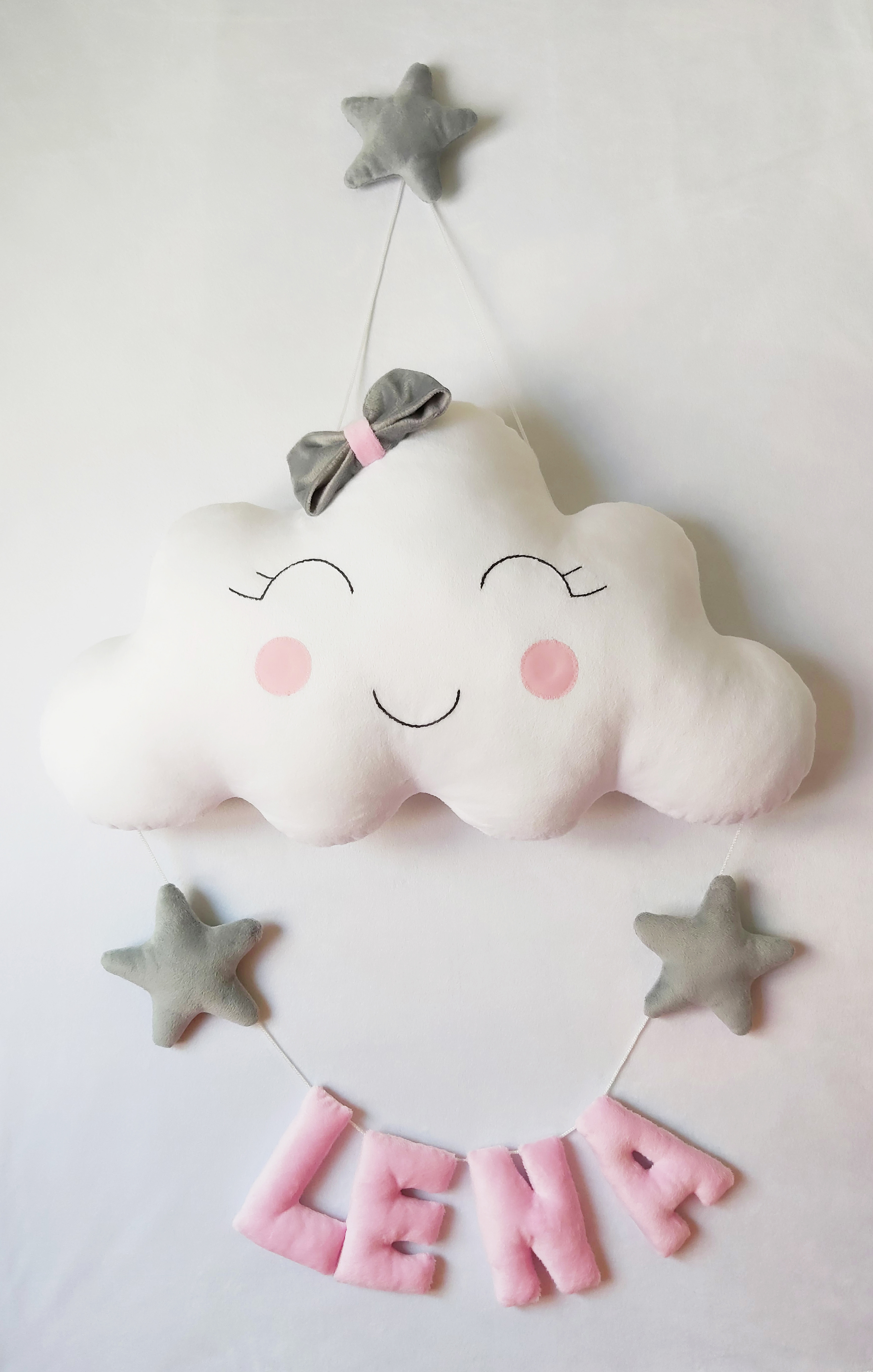 آویز اسم مخمل کودک cloud baby's name