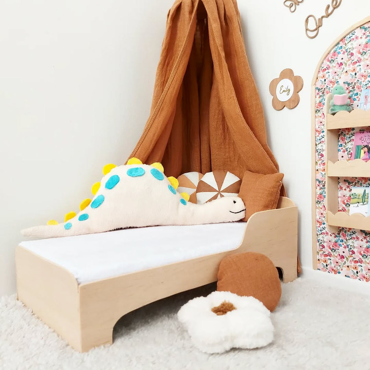 بامپر کودک با فرم فانتزی دایناسور، رنگ شیری ساده و شیک