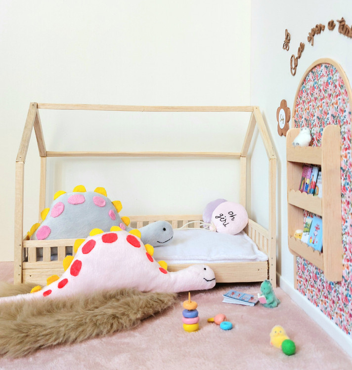 محافظ دور تخت کودک طرح Dinosaur دایناسور رنگ صورتی ملایم