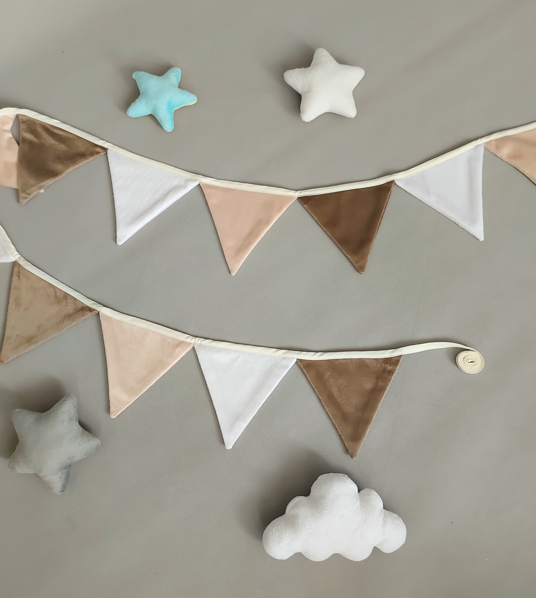 خرید ریسه پارچه ای مثلثی آویز تولد