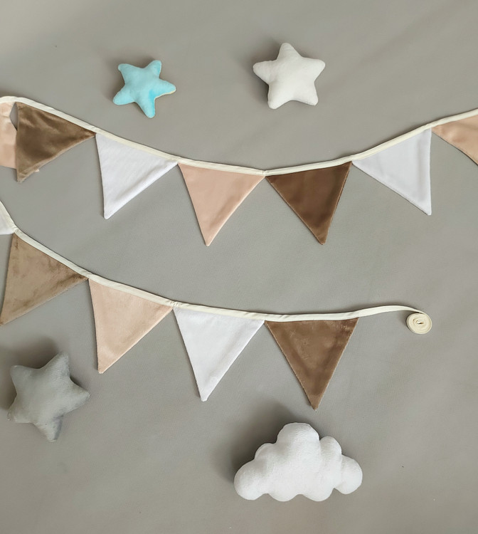 خرید ریسه پارچه ای مثلثی آویز تولد