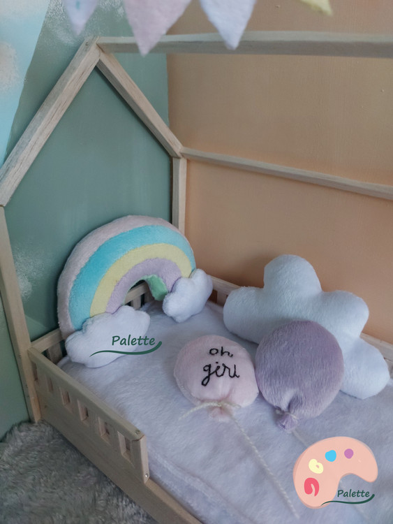بالش فانتزی نوزاد طرح رنگین کمانی baby cute plush cushion