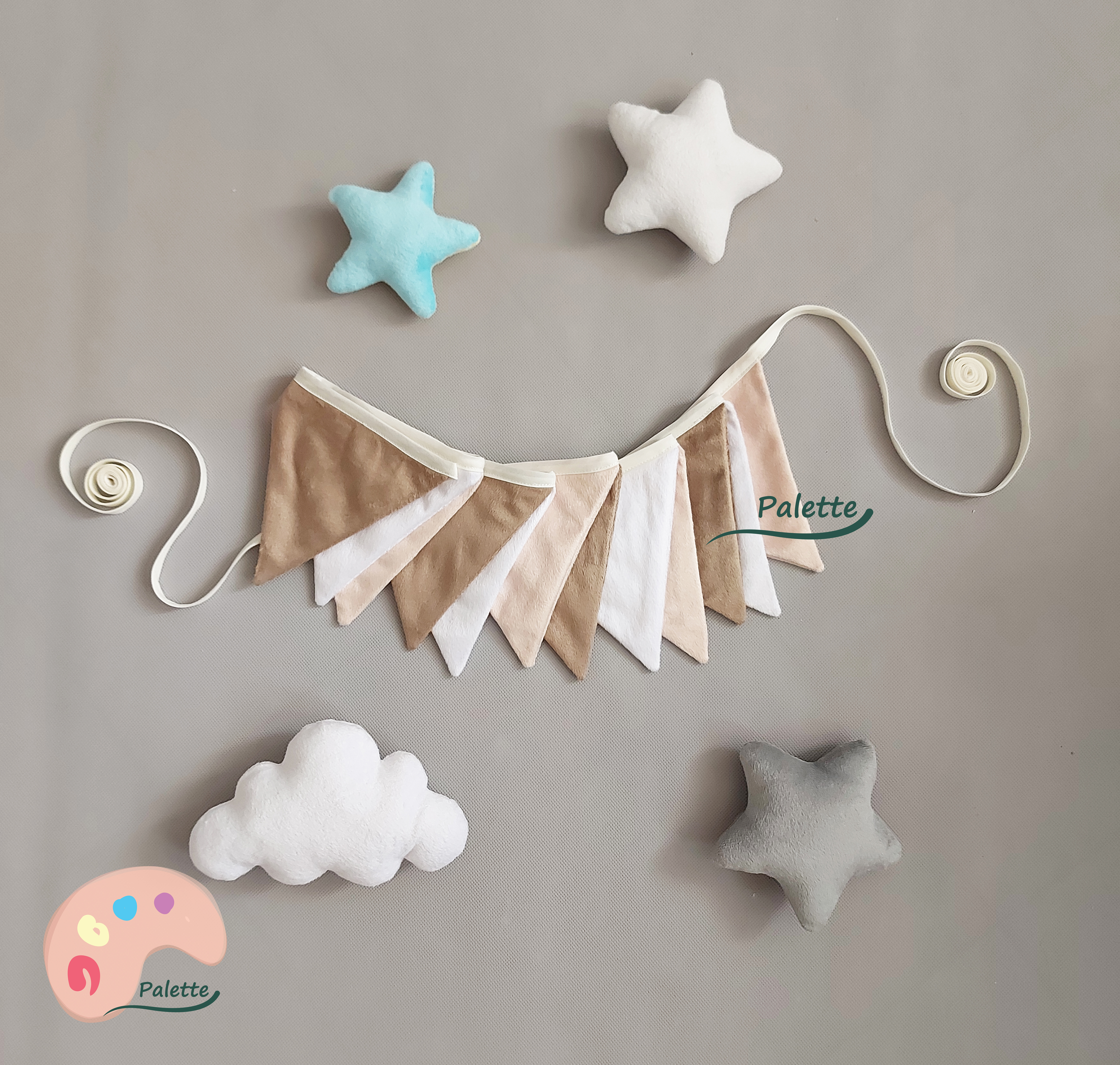 ریسه مثلثی رنگ نود آویز اتاق کودک